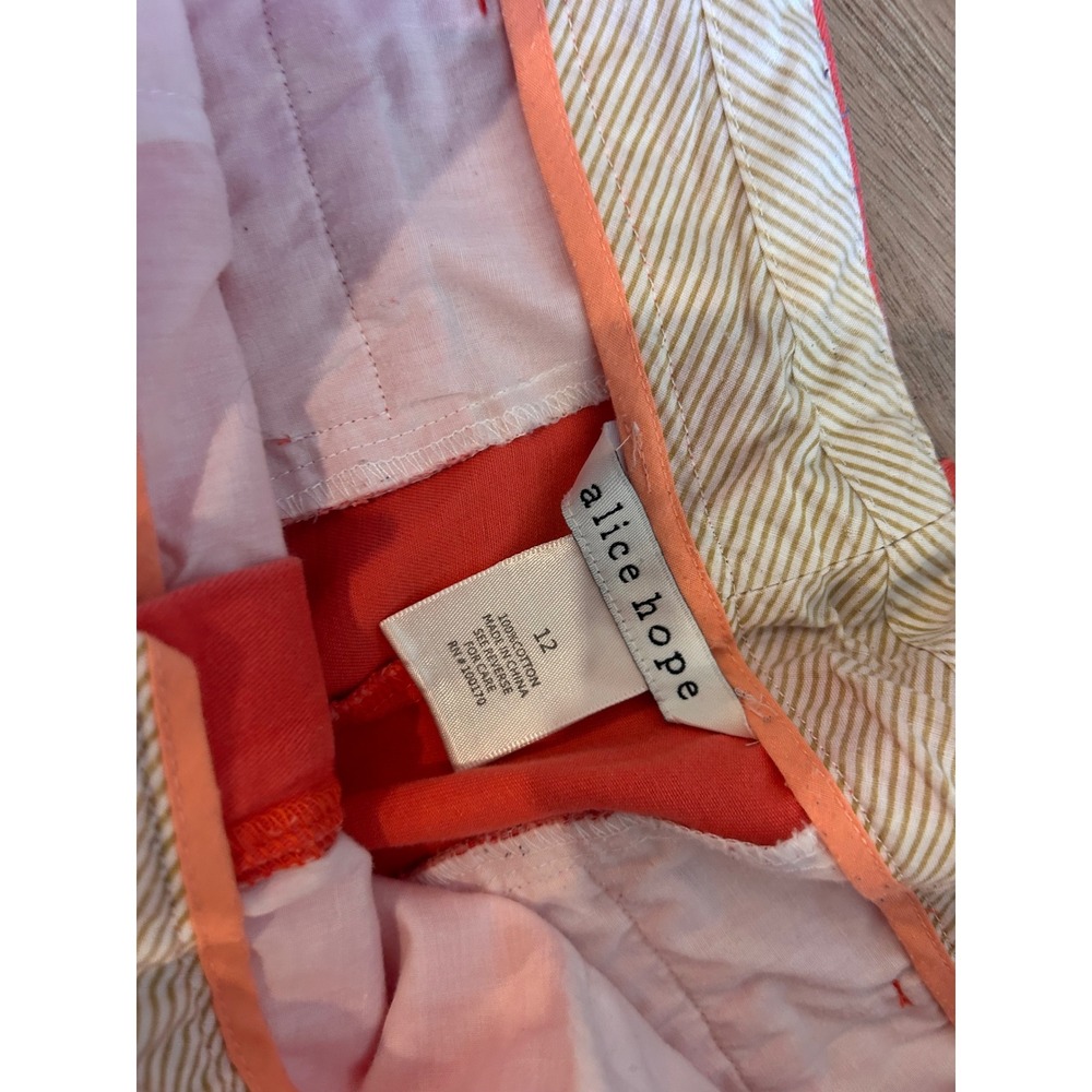 Alice Hope Womens Coral Pink Chino Shorts Size 12 Cotton Front Preppy Summer - Picture 2 of 3